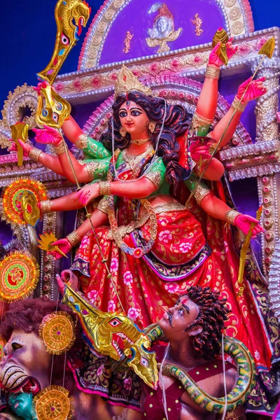 ヒンズー教の女神ドゥルガを崇拝する — ストック写真