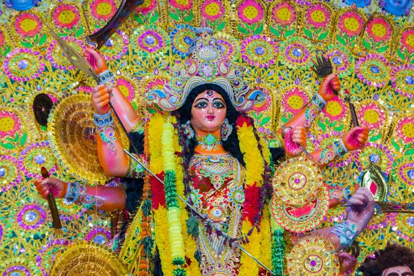 Worshiping Hindu Goddess Durga — Stock Photo, Image