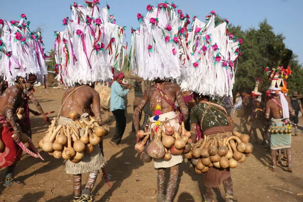 Narmada Vadisi Nde Kabile Holi Kutlaması Kathi Nandurbar Maharashtra Hindistan — Stok fotoğraf