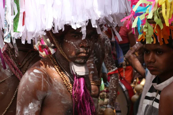 Tribal Holi Viering Narmada Valley Kathi Nandurbar Maharashtra India Azië — Stockfoto