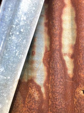 Çinko paslı arka plandan duvar yüzeyi