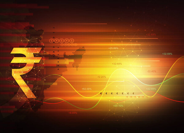 Indian stock market, union budget concept, union budget, India Economy background, India Finance background, abstract background with Indian rupee illustration, rupee background, rupee currency