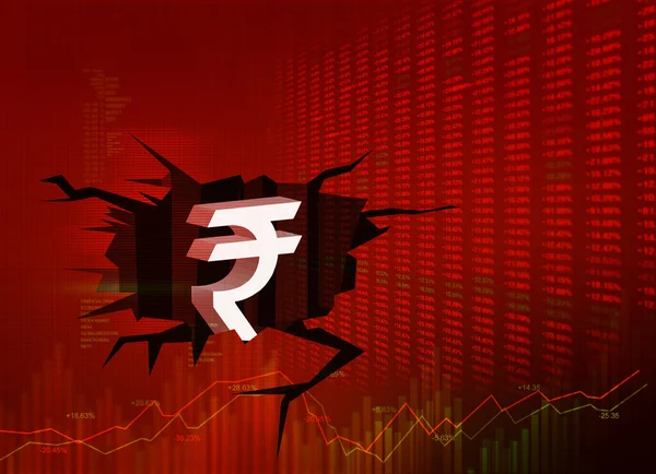 Rupi düşüşü kavramı, enflasyon, rupi değeri dolar karşısında düşüş, rupi dolar illüstrasyon, rupi arka plan, düşüş, kayıp