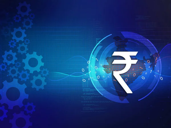 Indian rupee background, Stock market background with Indian rupee symbol, India Finance, Economic Background, blue abstract background illustration, Indian rupee, rupee currency