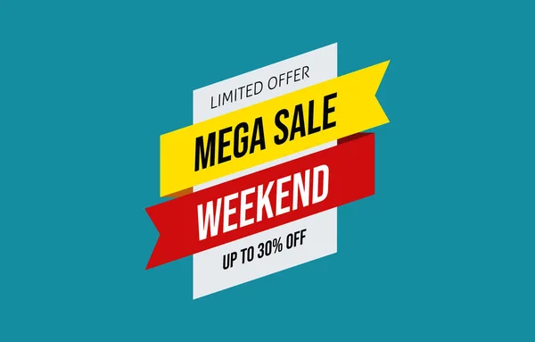 Ograniczona Oferta Mega Weekend Sprzedaży Oferta Rabat Promocja Sprzedaży Ilustracja — Wektor stockowy