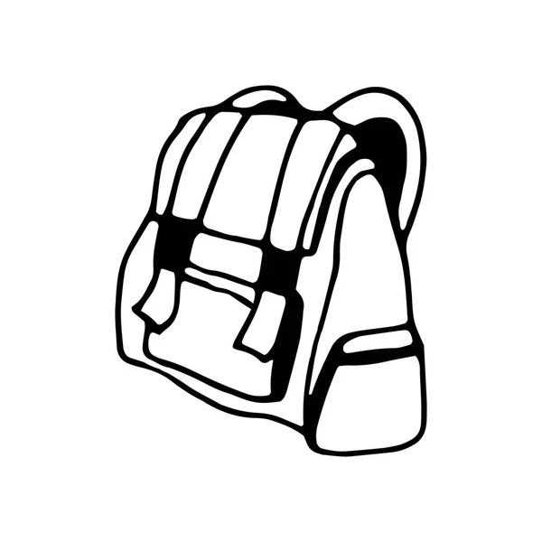 Vector Doodle Icono Mochila Elemento Dibujado Mano Única Para Carteles — Vector de stock