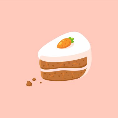 Havuçlu kek cheesecake vektör çizimi menü mutfağı ve kafe için izole edilmiş bir simge