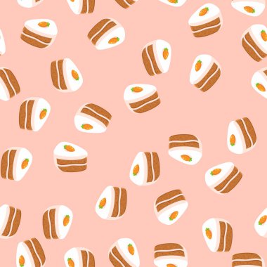 Mutfak kafe menüsü restoranı için kusursuz peynirli kek desenli vektör çizimi