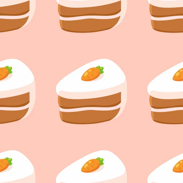 Sömlös Tårta Paj Cheesecake Mönster Vektor Illustration För Kök Café — Stock vektor