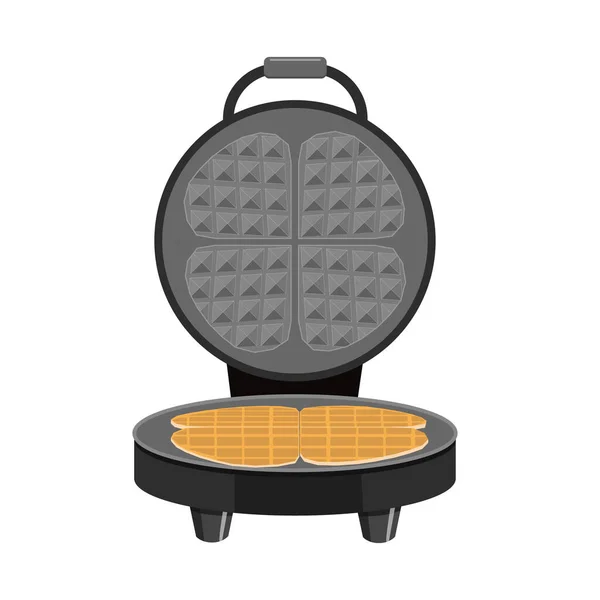 Waffle maker vector isolated illustration flat style — Stock Vector