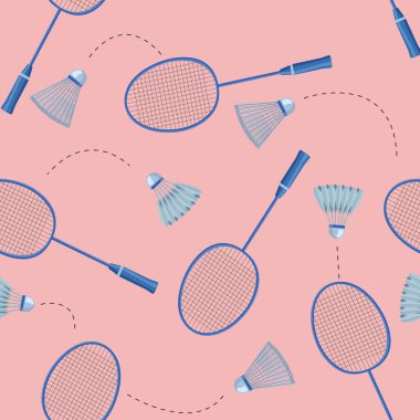 Badminton kusursuz oynuyor. Vektör arkaplanı