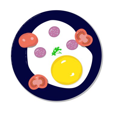 Kızarmış yumurta klasik kahvaltı illüstrasyonu