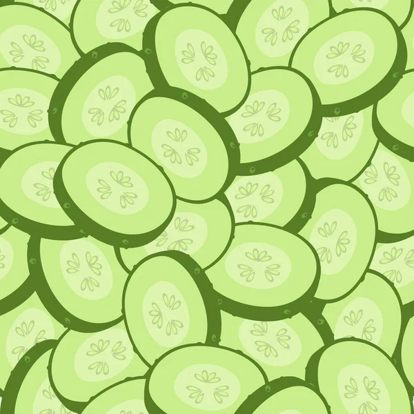 Modèle sans couture de tranches de concombre — Image vectorielle