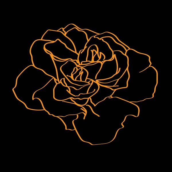 Orange Flower Black — Stock Vector