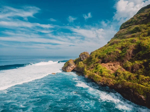 Vista Aérea Isla Océano Azul Bali Indonesia —  Fotos de Stock