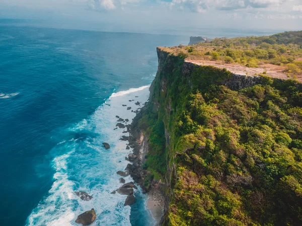 Flygfoto Över Och Blå Ocean Bali Indonesien — Stockfoto