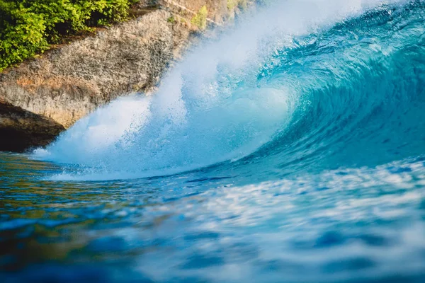 Crashing Perfect Wave Ocean Breaking Blue Barrel Wave — Stock Photo, Image