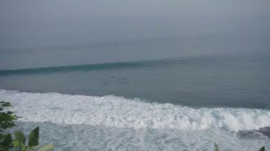 mavi deniz suyu ve yeşil yaprakları ile tropikal Beach havadan görünümü