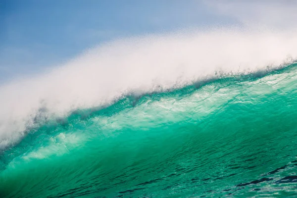 Crashing Big Green Wave Breaking Barrel Wave Sun Light — Stock Photo, Image