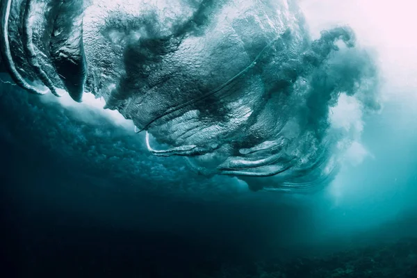 Underwater Barrel Wave Tropical Ocean Sunlight — Stock Photo, Image