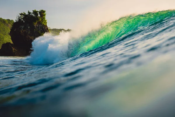 Vague Océan Écrase Sur Plage Île — Photo