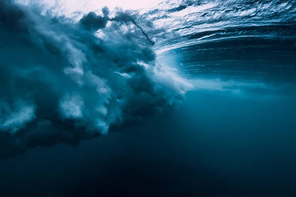 Hordó Hullám Víz Alatti Légbuborékok Óceán Víz Alatti — Stock Fotó