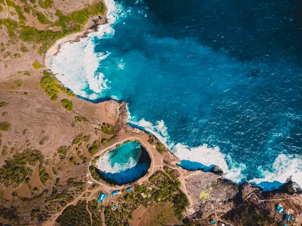 Manta Κόλπο Nusa Penida Νησί Δείτε Τον Εναέριο Κηφήνα Κόστος — Φωτογραφία Αρχείου