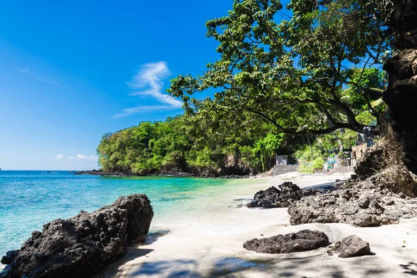 Tropical White Beach Blue Ocean Trees Tropical Island — Stock Photo, Image