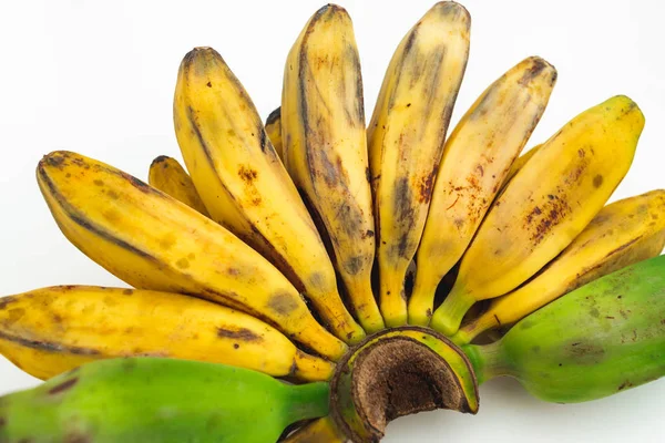 Bananenstrauß Isoliert Auf Weißem Hintergrund Flach Lag Ansicht Von Oben — Stockfoto