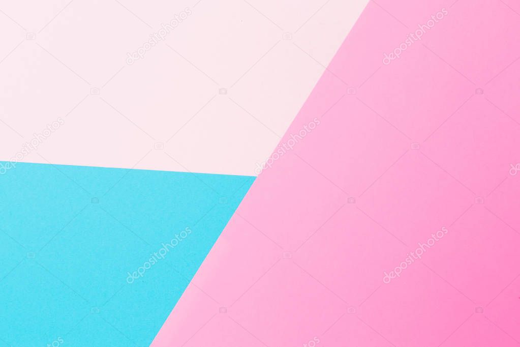 Blue and pink abstract background. Flat lay. Top view