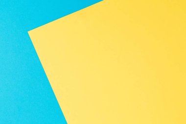 Mavi ve sarı doku arka plan. Düz yatıyordu. Üstten Görünüm