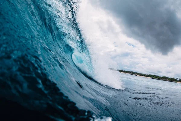 Niebieski Fala Oceanie Miażdżąca Fala Tropikach — Zdjęcie stockowe