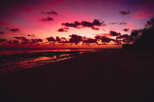 Красочный Закат Восход Солнца Пляже Бали — стоковое фото
