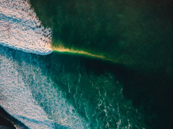 Aerial view of big waves. Biggest ocean waves in Bali