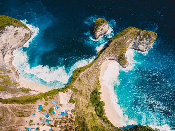 Paradise Kelingking Pláž Ostrově Nusa Penida Letecký Pohled — Stock fotografie