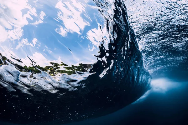 Fat Våg Vatten Med Luftbubblor Havet Underwater — Stockfoto