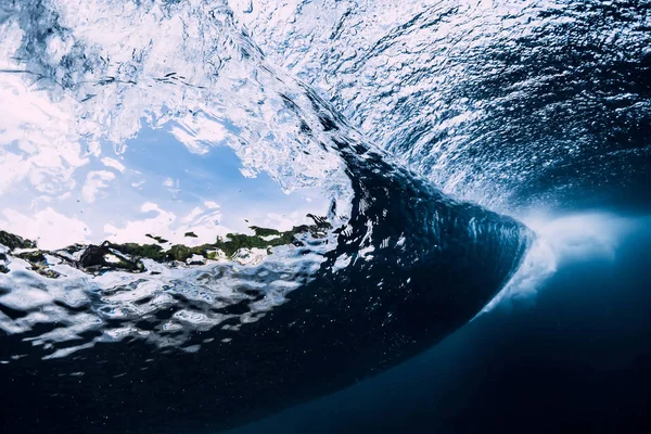 Fat Våg Vatten Med Luftbubblor Havet Underwater — Stockfoto