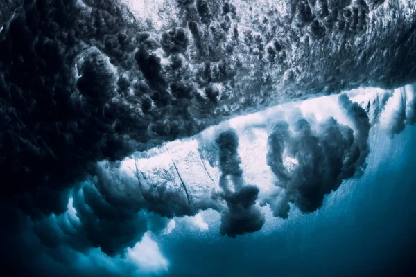 Hordó Hullám Víz Alatti Légbuborékok Óceán Víz Alatti — Stock Fotó