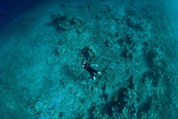 Freediver Depth Make Ring Bubble — Stock Photo, Image