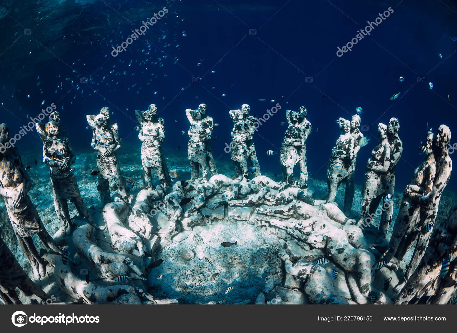 Underwater Statues Gili Meno Island Indonesia Underwater Tourism Ocean