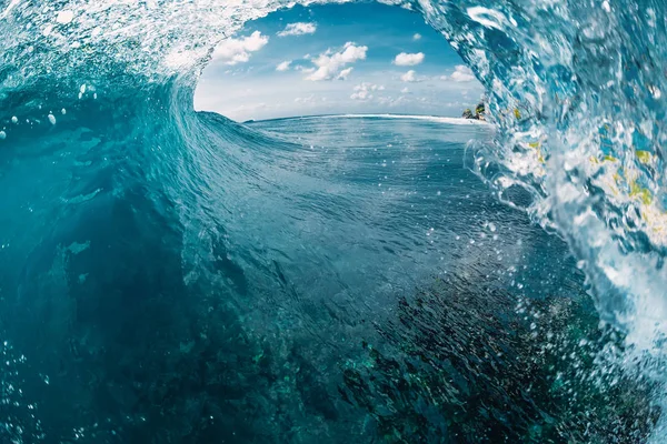 Fasswelle Ozean Blaue Welle Brechen — Stockfoto