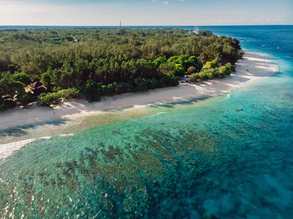 Тропический Пляж Голубой Океан Вид Воздуха Райский Остров — стоковое фото