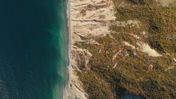 崖と海と岩の海岸の航空写真 — ストック動画