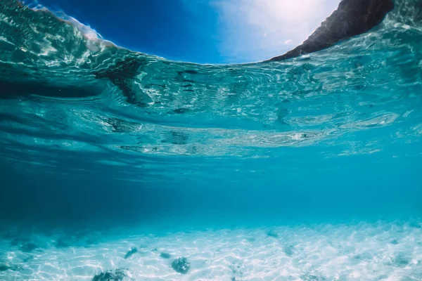 Océan Bleu Avec Fond Sable Blanc Sous Marin Hawaï — Photo