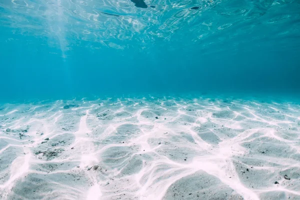 Blauwe Oceaan Met Witte Zandbodem Onderwater Hawaï — Stockfoto