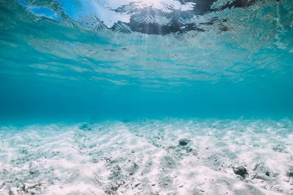 Océano Azul Con Fondo Arena Blanca Bajo Agua Hawaii — Foto de Stock