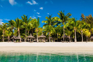 Mauritius lüks plaj güzel bir görünüm. Saydam oce