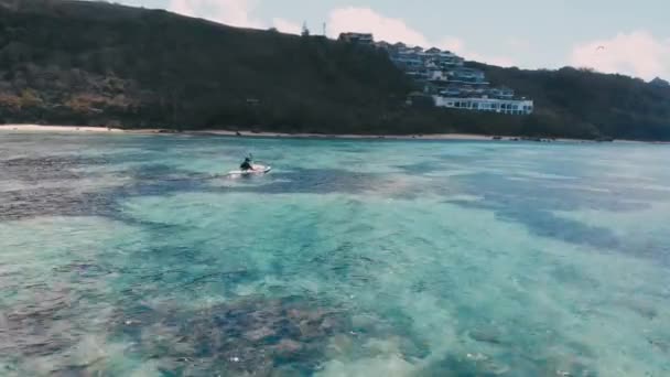 Océano Con Arrecife Olas Vista Aérea Vista Superior — Vídeo de stock