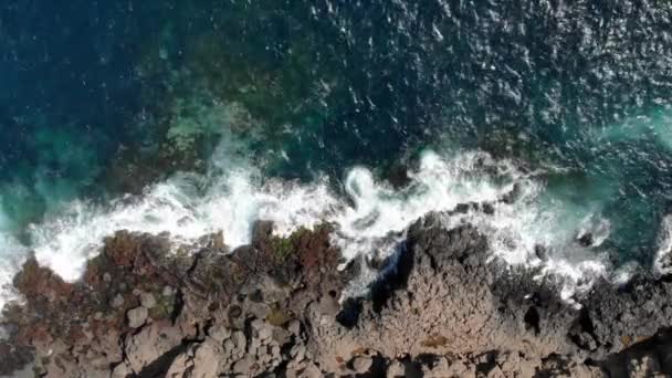 Vista Aérea Falésias Oceano Azul Lanzarote Ilhas Canárias — Vídeo de Stock