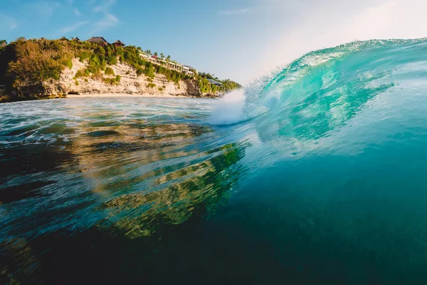 Perfect Barrel Wave Ocean Breaking Wave Sun Light — Stock Photo, Image